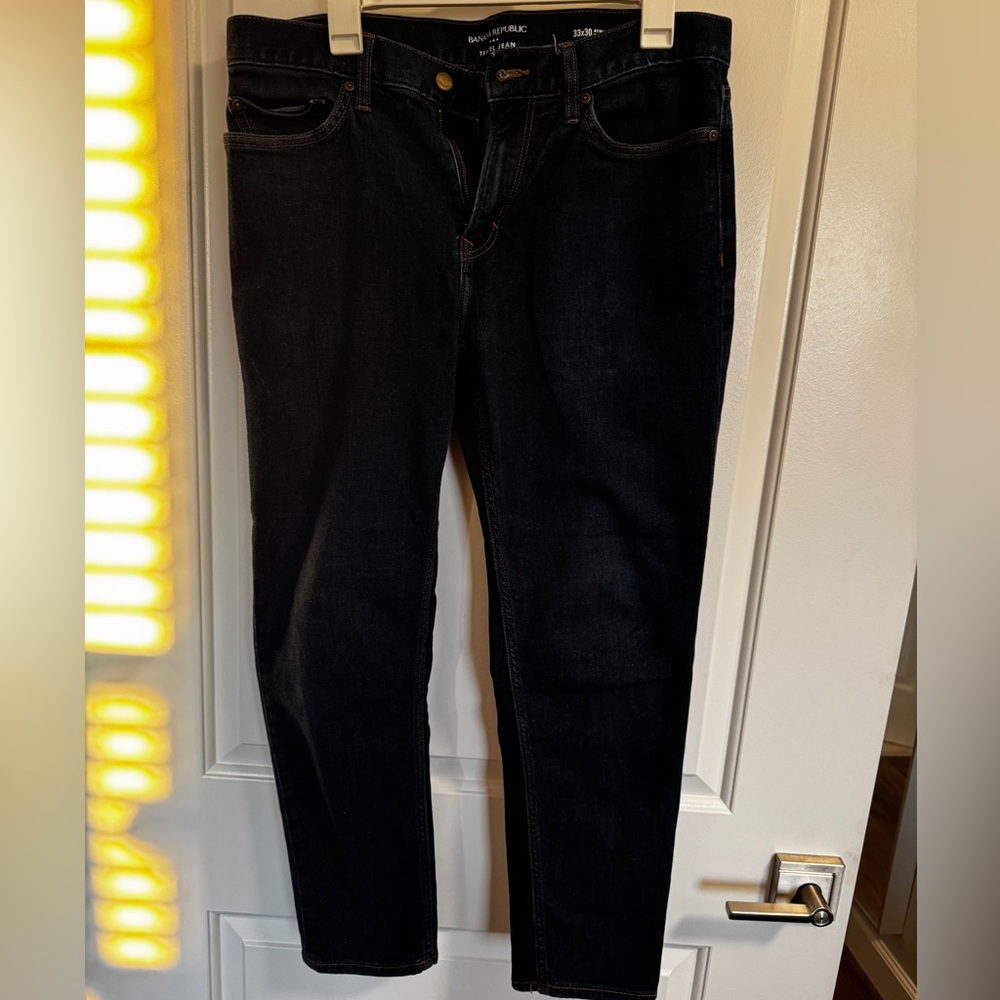 Banana republic athletic traveler jean indigo rinse wash 33x30